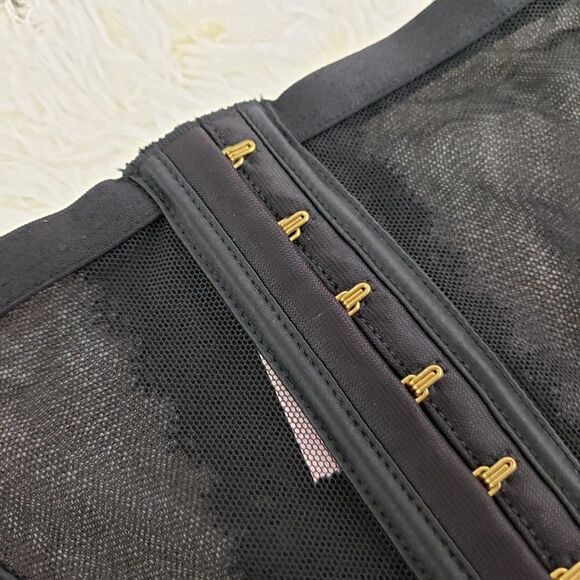 VS Black Mesh Velvet Hook & Eye Sexy BRAZILIAN - Picture 4 of 4